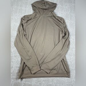 Skims Brown Pull Over Light Weight Hooded Long Sleeve Shirt Adult Size Medium
